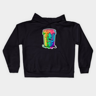 Colorful Slime Trash Can Sticker #5 Kids Hoodie